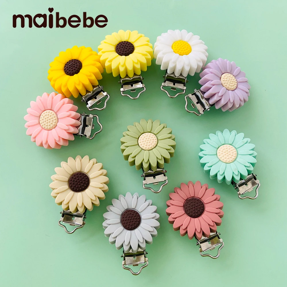 3pcs Silicone Pacifier Clip Flower Clips Pacifier Dummy Chain Holder Soother Nursing Accessories pacifier clips