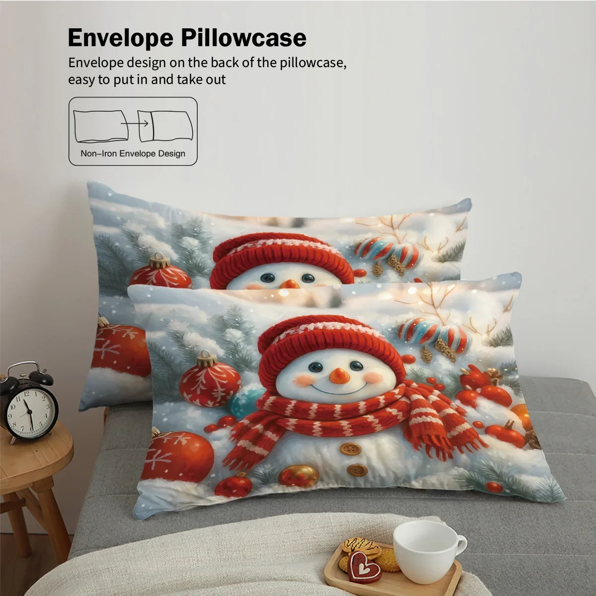 3pcs Cartoon Santa Claus Print Coreless Duvet Set Multi Size Bedroom Dormitory Bedding Decoration Comfortable Machine Washable