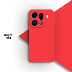 Soft Candy Square Fashion Back Cover: Liquid Silicone Phone Case with Classic Straight Edge Design for OPPO Find X9 (Bright Red)