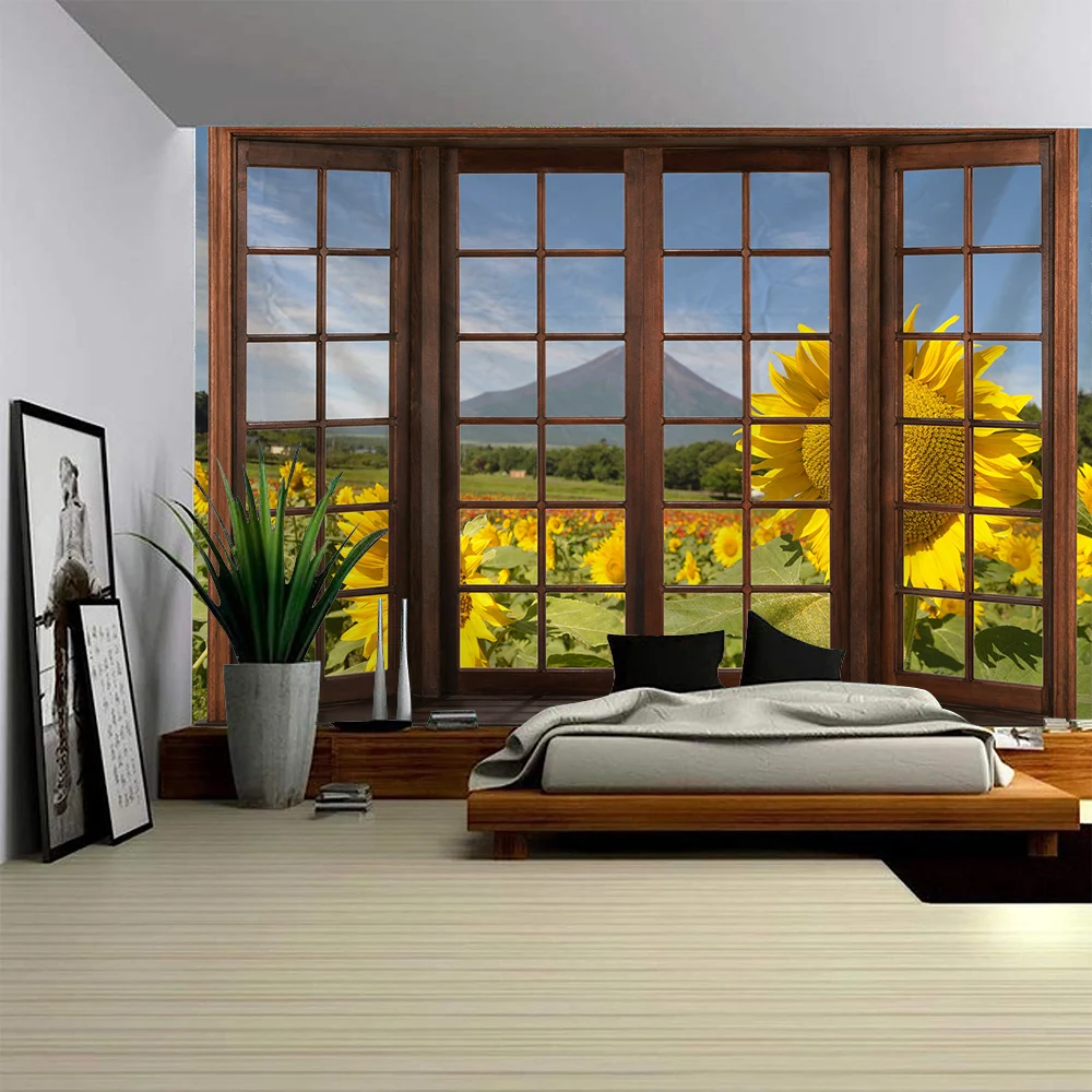 Tapestry Decor Landscape Tapestry Outside The Window Wall Art Large Mural Decoration For Home Bedroom And Living Room Decoration tapestry decor