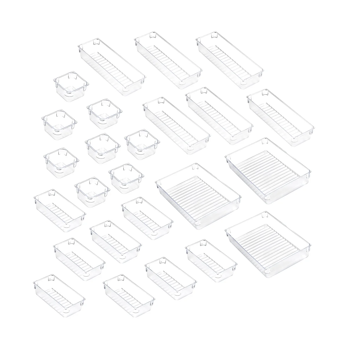 

25 PCS Plastic Pantry Organization and Storage Bins with Dividers Cabinet Organizers