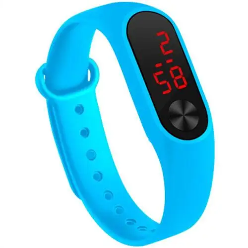 Fashion Outdoor Simple Sports Red LED Digital Bracelet Watch Men Women Colorful Silicone Watches Kids Children Wristwatch Gift 