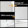 Bathroom Vanity Wall Mounted Floating Vanity Two Drawers Storage Cabinet with White Ceramic Integrated Sink 3