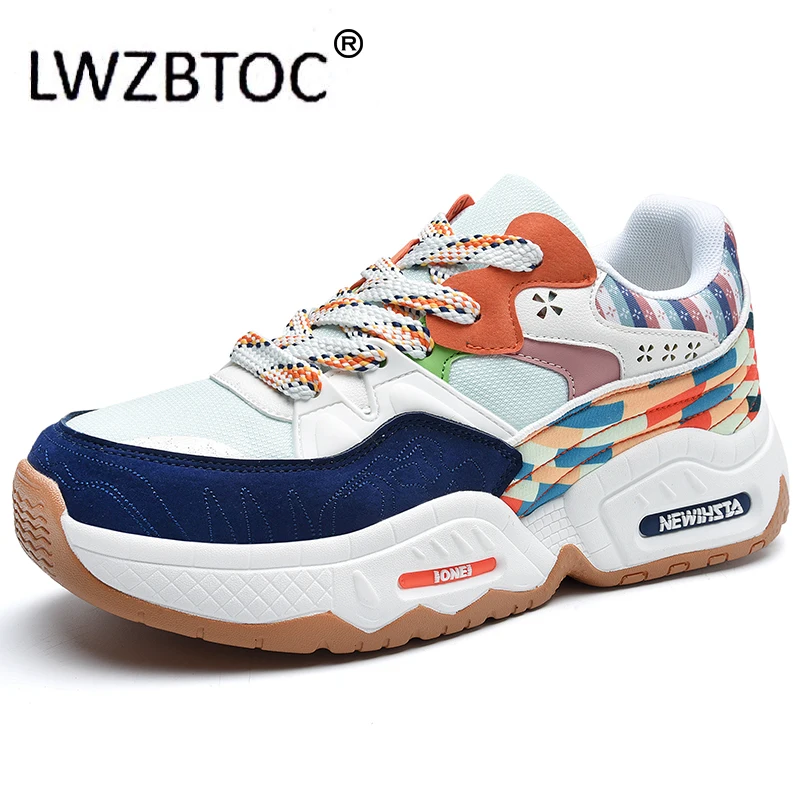 

LWZBTOC Mens Dad Shoes Fashion Heighteen Platform Shoes For Man Mixed Colors Casual Sneakers