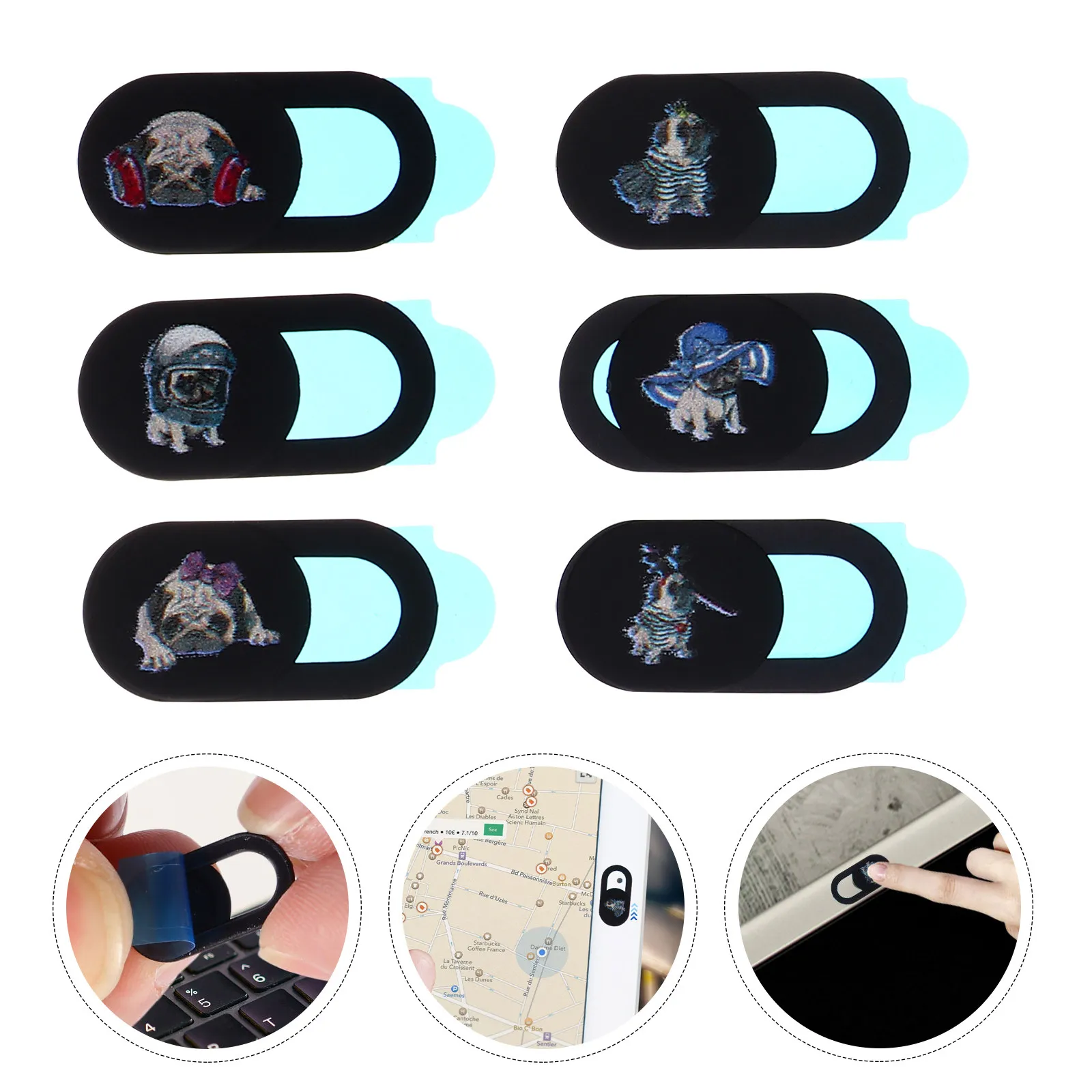 노트북 컴퓨터 전화 웹캠용 6PCS 개인 정보 보호 카메라 보호대 소형 경량 안전 일상 사용 선물 카메라 보호대
