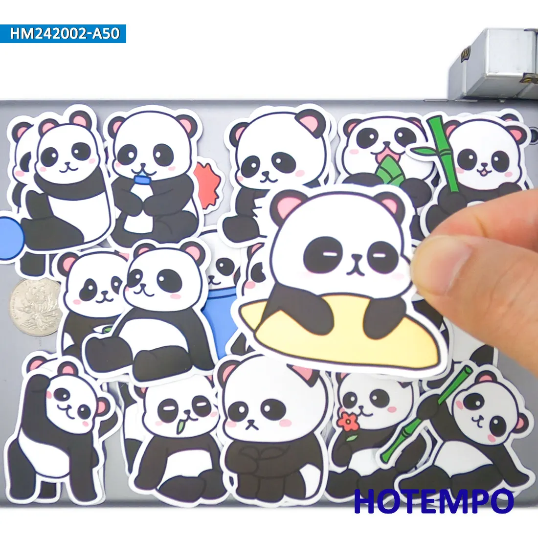 20/30/50 Stück, Panda Aufkleber, Schwarz-Weiß-Stil, Niedliche Cartoon Bärentiere, für DIY Creative Decoration, Lustige Aufkleber Spielzeug – Detail 3