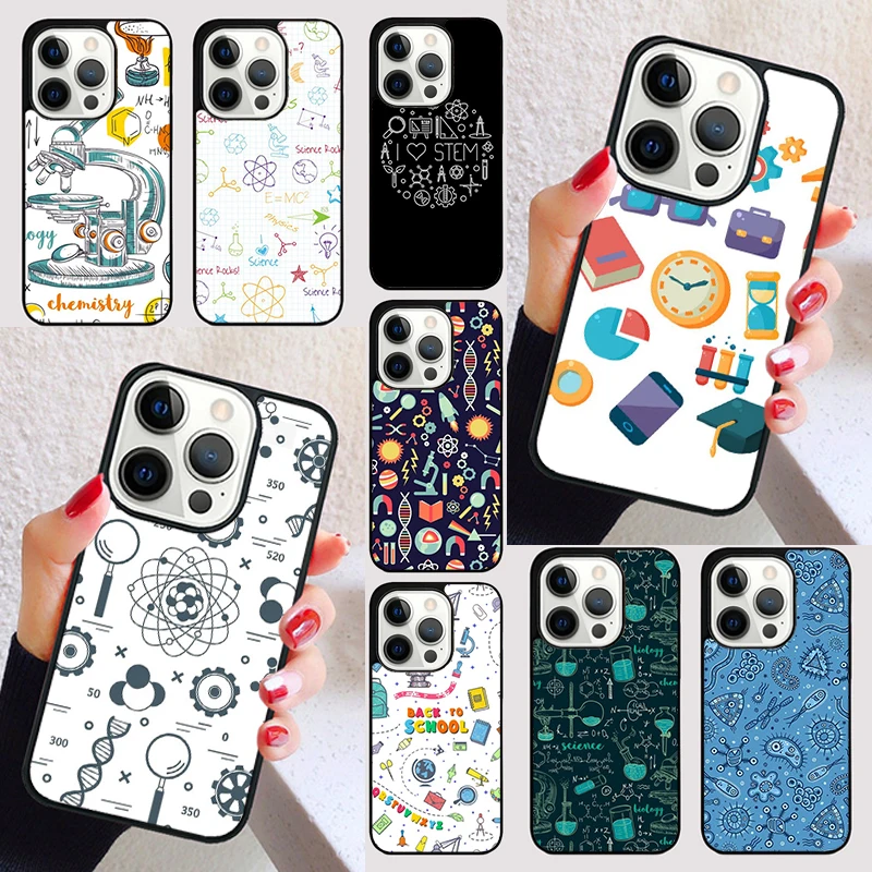 Science Study Icon Cover Per Iphone 15 13 12 11 14 Pro Max Mini X Xr Xs Max Se 2020 7 8 6S Plus Custodia Per Telefono