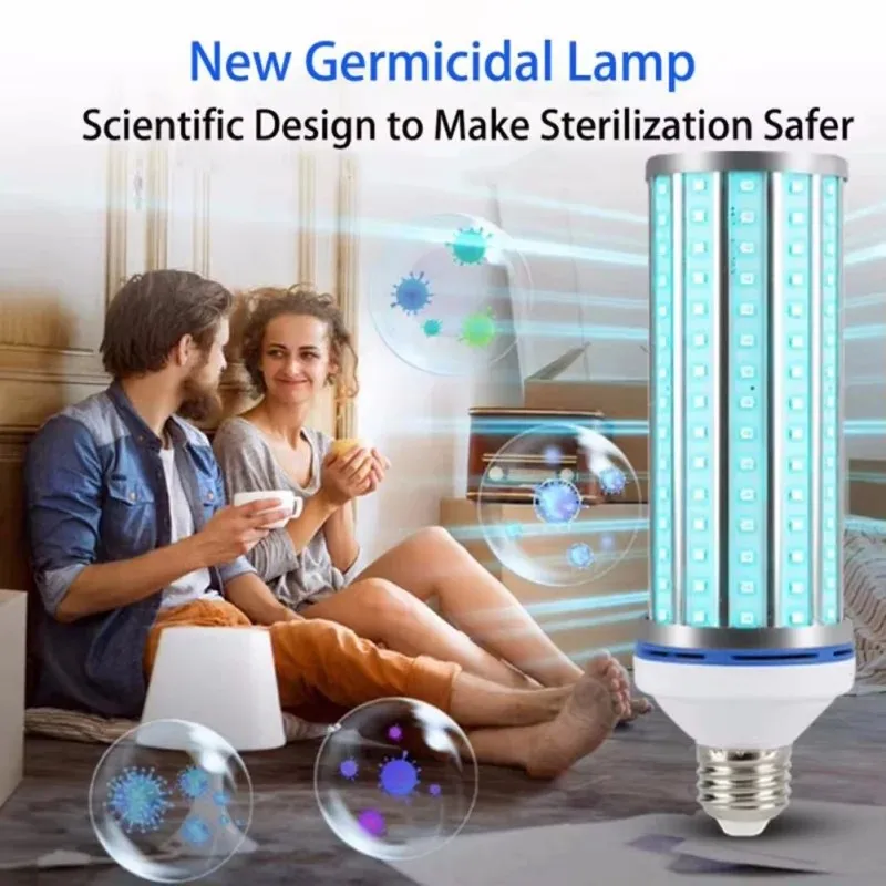 Disinfection UVC Lamp E27 60W LED Ultraviolet Lamp with Timer Remote Control 110V 220V Germicidal