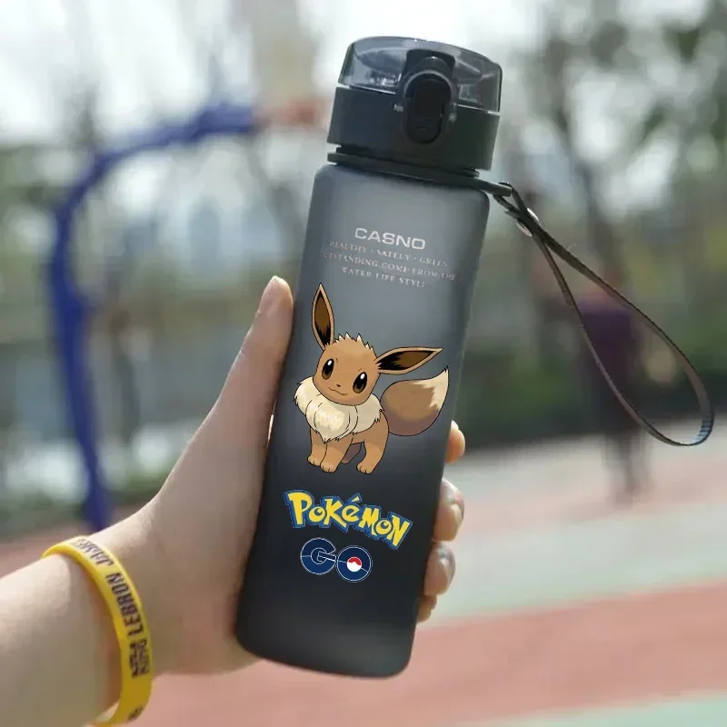 

Pokemon Mewtwo 560ML Charizard Pikachu Adult Outdoor Large Capacity Sports Water Bottle Black Water Cup Portable Plastic Cartoon