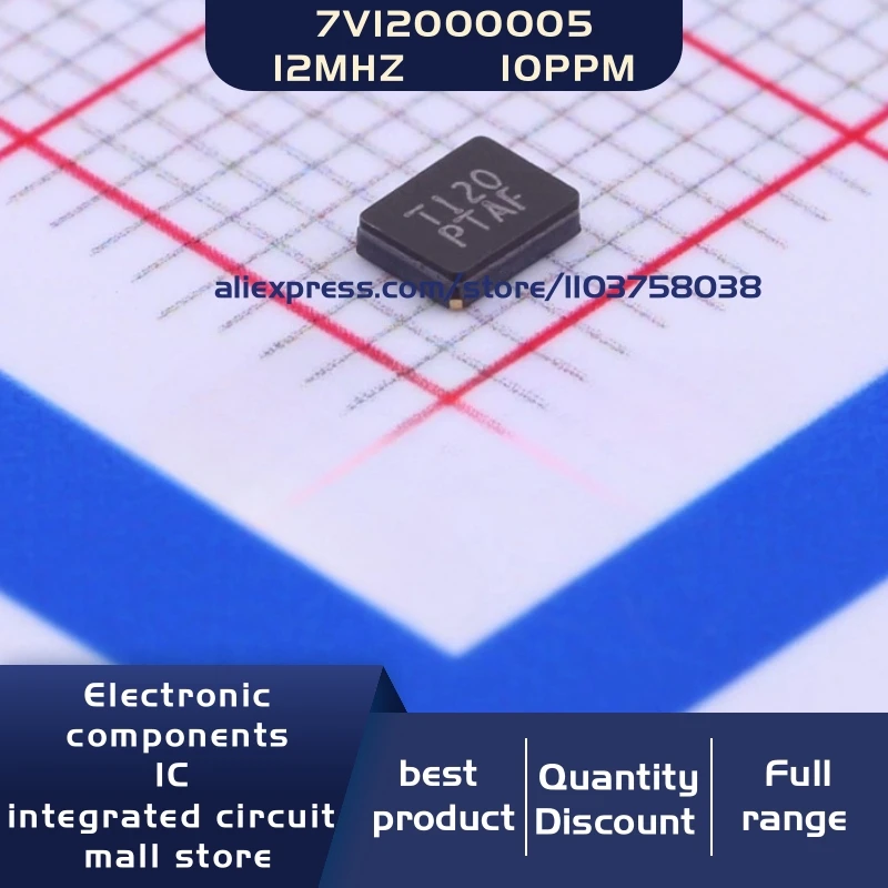 50개/묶음 7V12000005 12MHZ 10pf 10pp 3225 4P 크리스탈 발진기 공진기 4-SMD 재고 있음