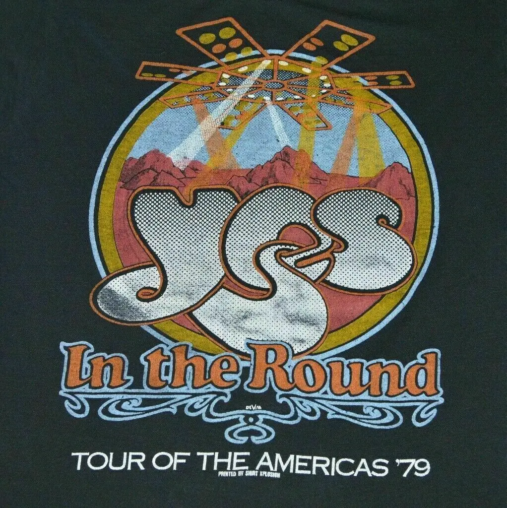 

Классическая рубашка унисекс Yes Band In The Round Tour, хлопковая, черная, полноразмерная