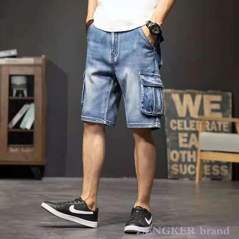 Male Shorts Breeches Male Denim Shorts Denim Streetwear Men's