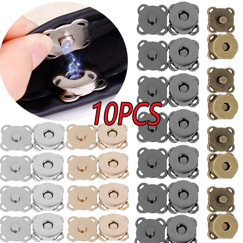 10pcs Magnetic Button Sewing Metal Snaps Clasps Purse Handbags DIY ...