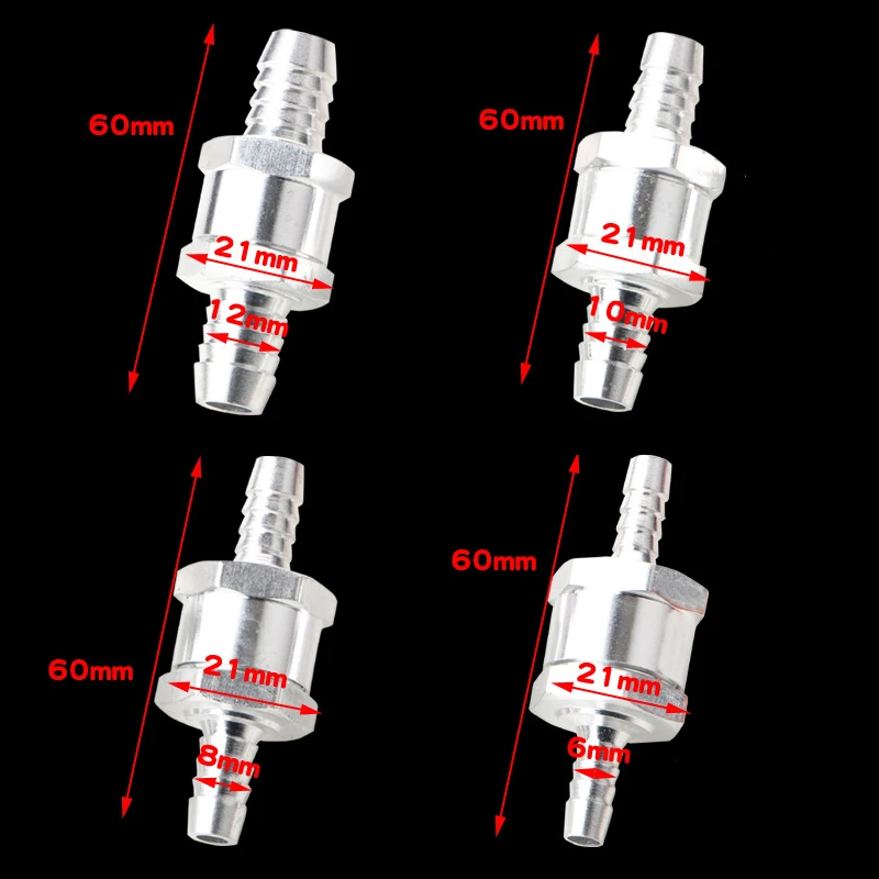 Fuel Non Return Check Valve 6/8/10/12mm Aluminium Alloy Petrol Diesel Water Fuel Line One Way for Peugeot for Renault