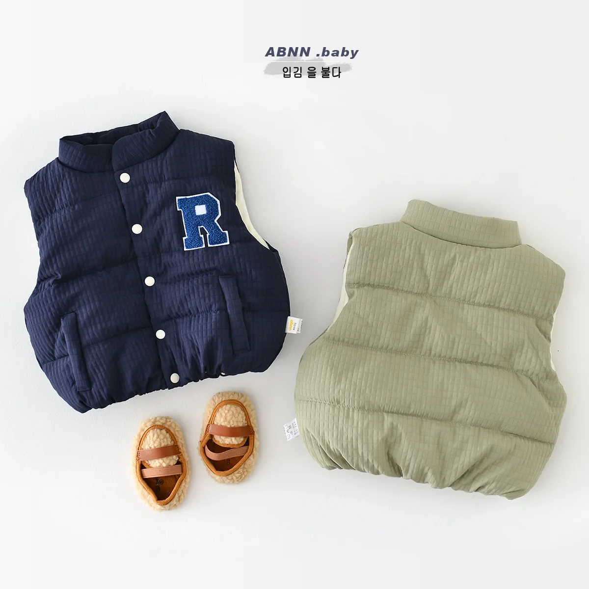 Winter New Baby Sleeveless Warm Vest Cotton Infant Letter Casual Vest Jacket Toddler Boys Girls Thick Windproof Coat