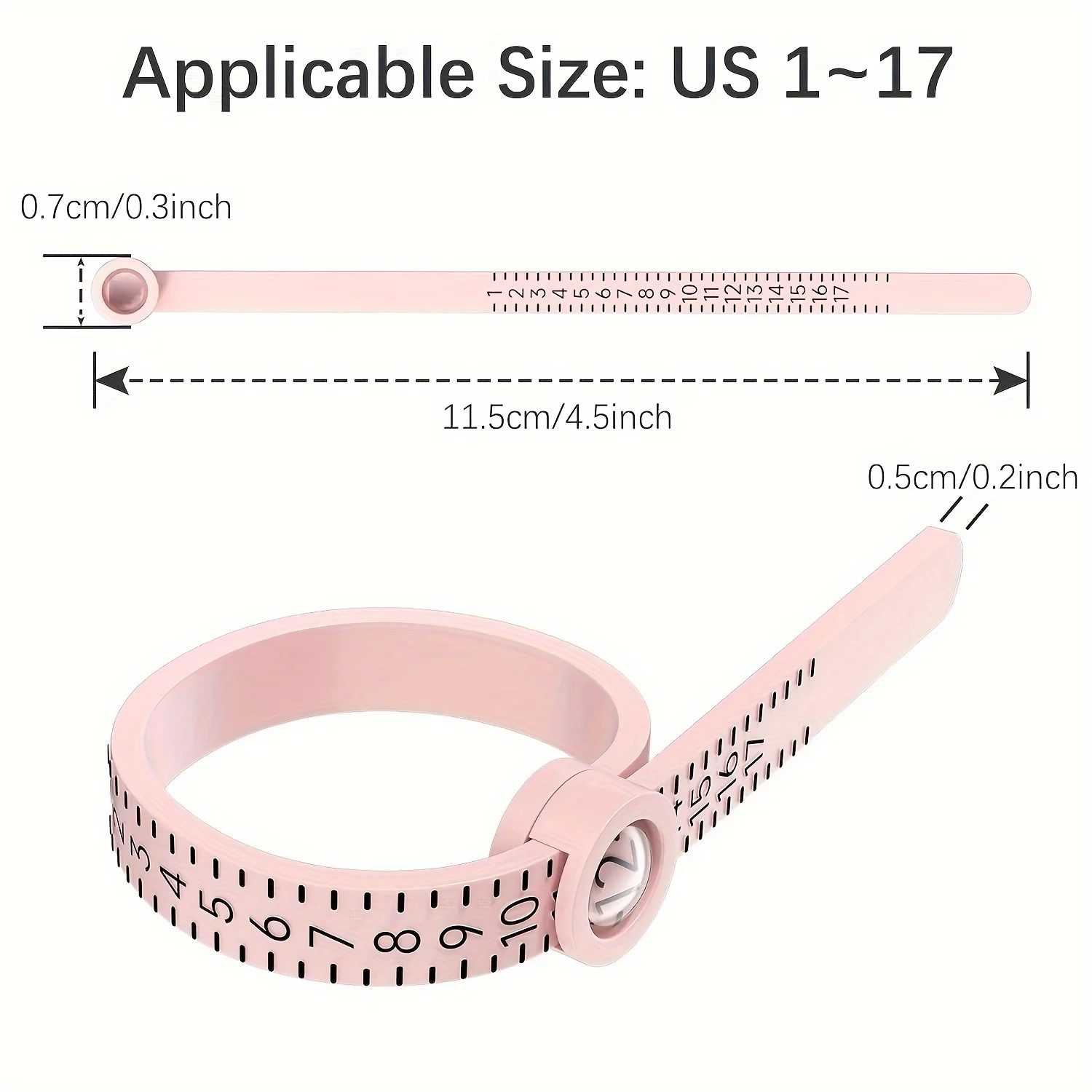 Ring Size Measuring Tool with Magnifying Glass