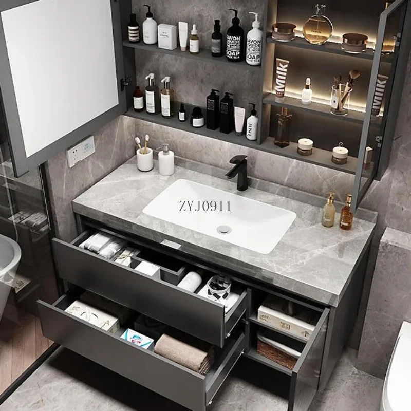 Bathroom Storage Kitchen Cabinet Washbasin Locker Vanity Sink Mirror Multifunction Home Furniture Drawer Towel Base Gabinete