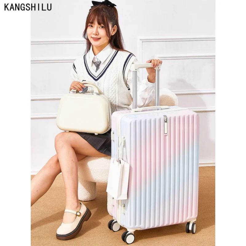 

Gradient Color Travel Suitcases on Wheels New Men's and Women's 20-Inch Universal Wheel Password Student Boarding Luggage Set.