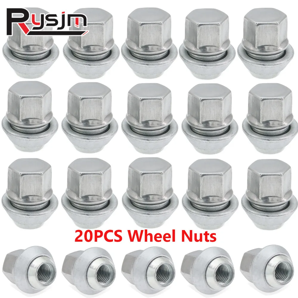 Dadi Ruota In Lega Hd 20Pcs Per Ford Focus Mk1 Mk2 Mk3 St Rs M12 X 1.5 Cromato 19Mm Bullone Capocorda Pneumatico Dado Whorl Con Rondella Pad