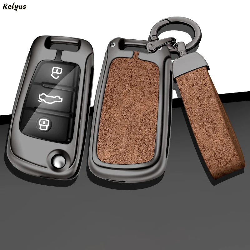 

Zinc Alloy Leather Car Flip Key Case Cover Shell for Audi A1 A3 A4 A5 A6 A7 Q3 Q5 S6 B6 B7 B8 C6 8P 8V 8L TT RS Audi Accessories