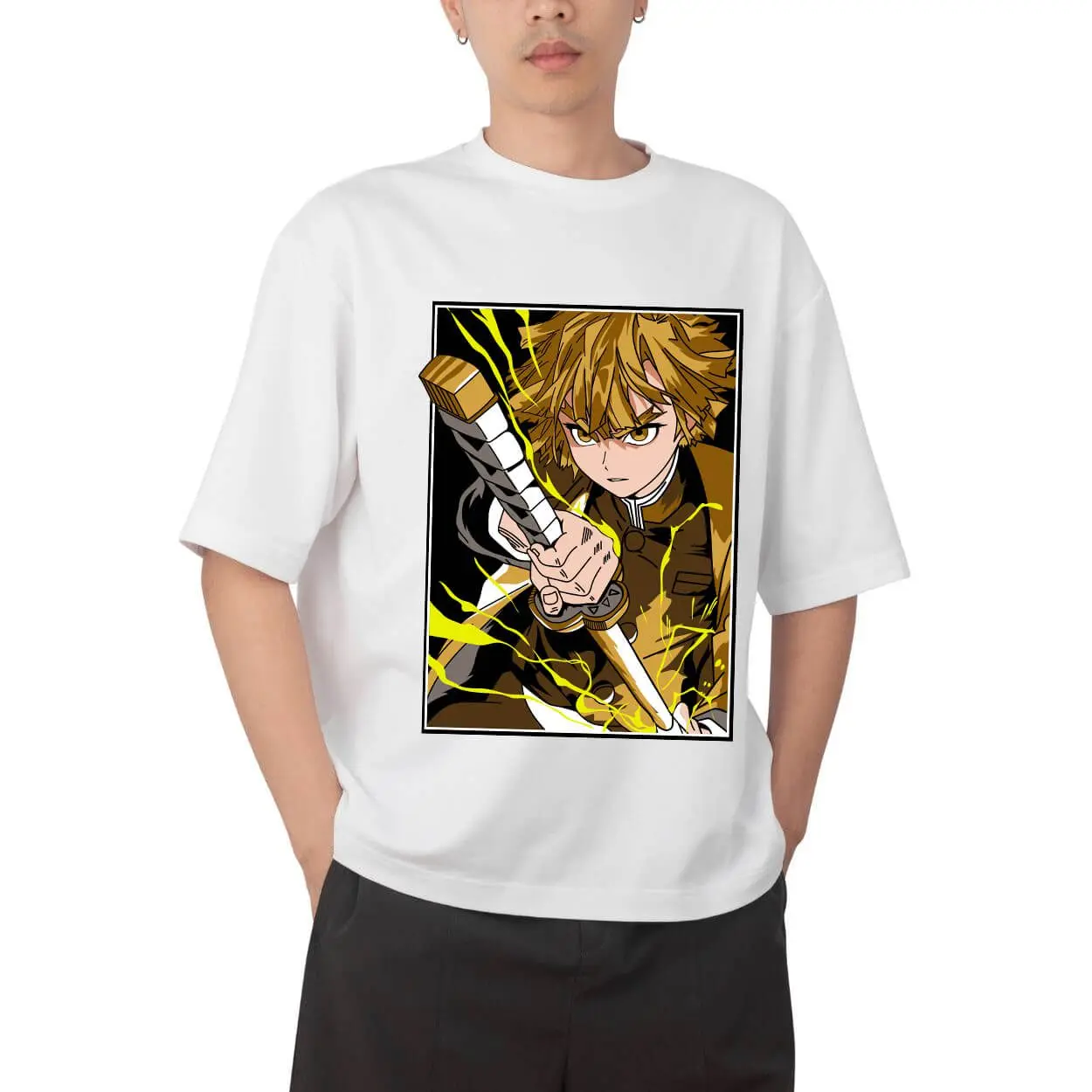 2026 Neues Demon Slayer Nezuko Kamado Traditionelles Bedrucktes Kurzarm-T-Shirt für Herren und Damen, Herren-Oberteil, Sport-T-Shirt – Detail 8