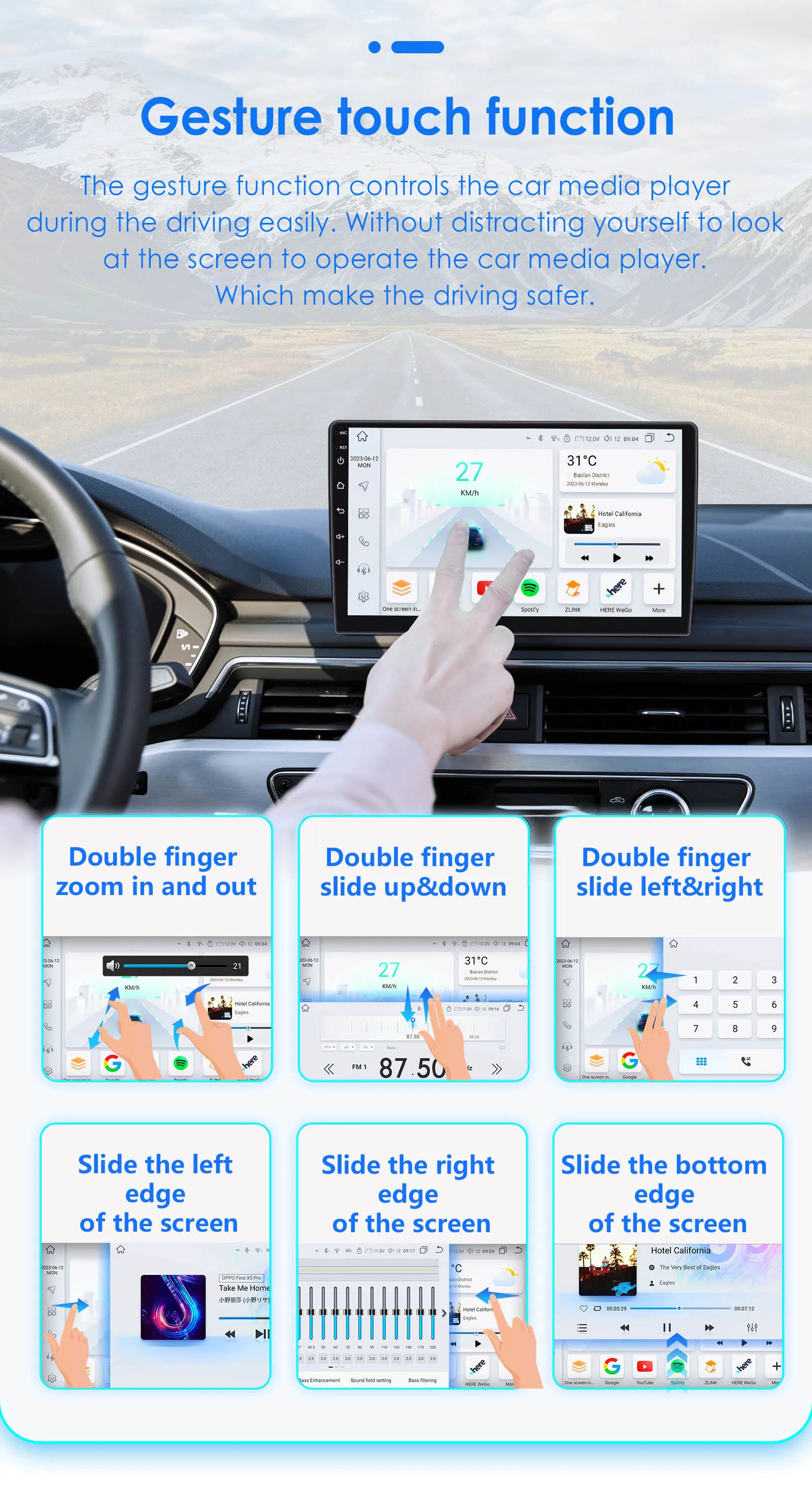 Hizpo 2Din 7'' Carplay 4G AI Systeme Android 14 Autoradio für Universal Navigation Head Unit Monitor Multimedia Video Player GPS – Detail 26