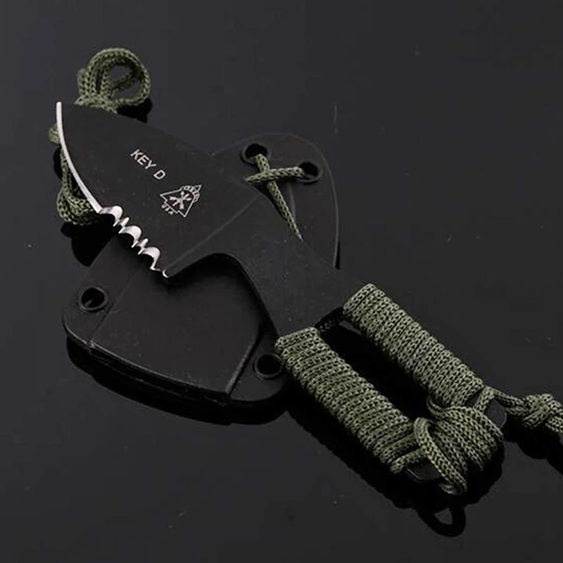 Mengoing Small Fixed Blade Knife Stainless Steel Pocket Necklace