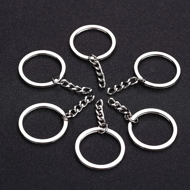 10Pcs Key rings Keychain with Split Ring Metal Blank Keyfob Key Pendant Charms Holder Link Rings DIY Key Chains Keyring