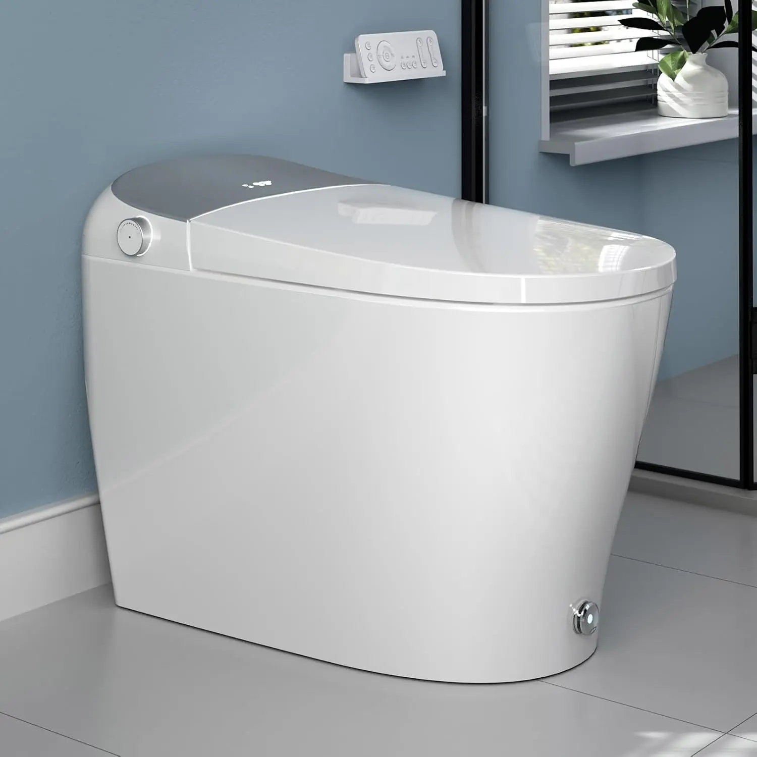 Smart Bidet Toilet with Auto Open/Close Lid Heated Toilet Seat Instant Bidet Warm Water and Dryer Elongated Tankless