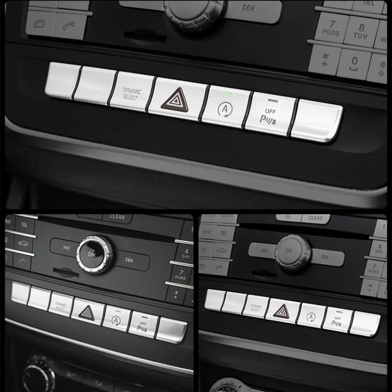 Adesivo per interni auto decorazione pulsante CD multimediale adatto per Mercedes Benz GLA X156 CLA C117 Classe AB W176 W246 - Image 2