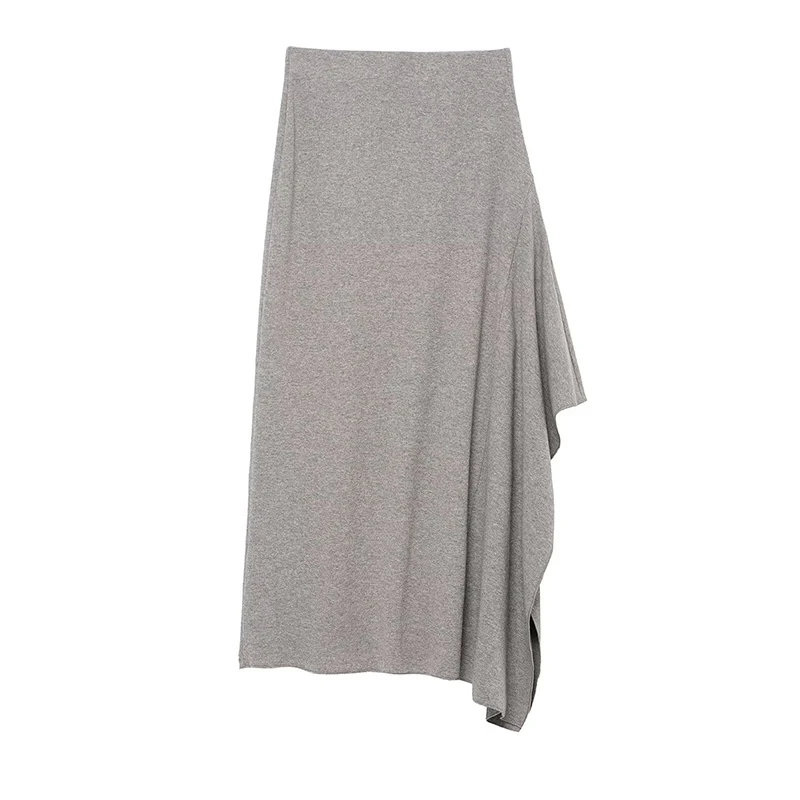 High Waist Skirt Women's Spring Autumn Long Skirt Casual Asymmetrical Hem Ruffles Midi Skirts For Women 2026 New ﻿