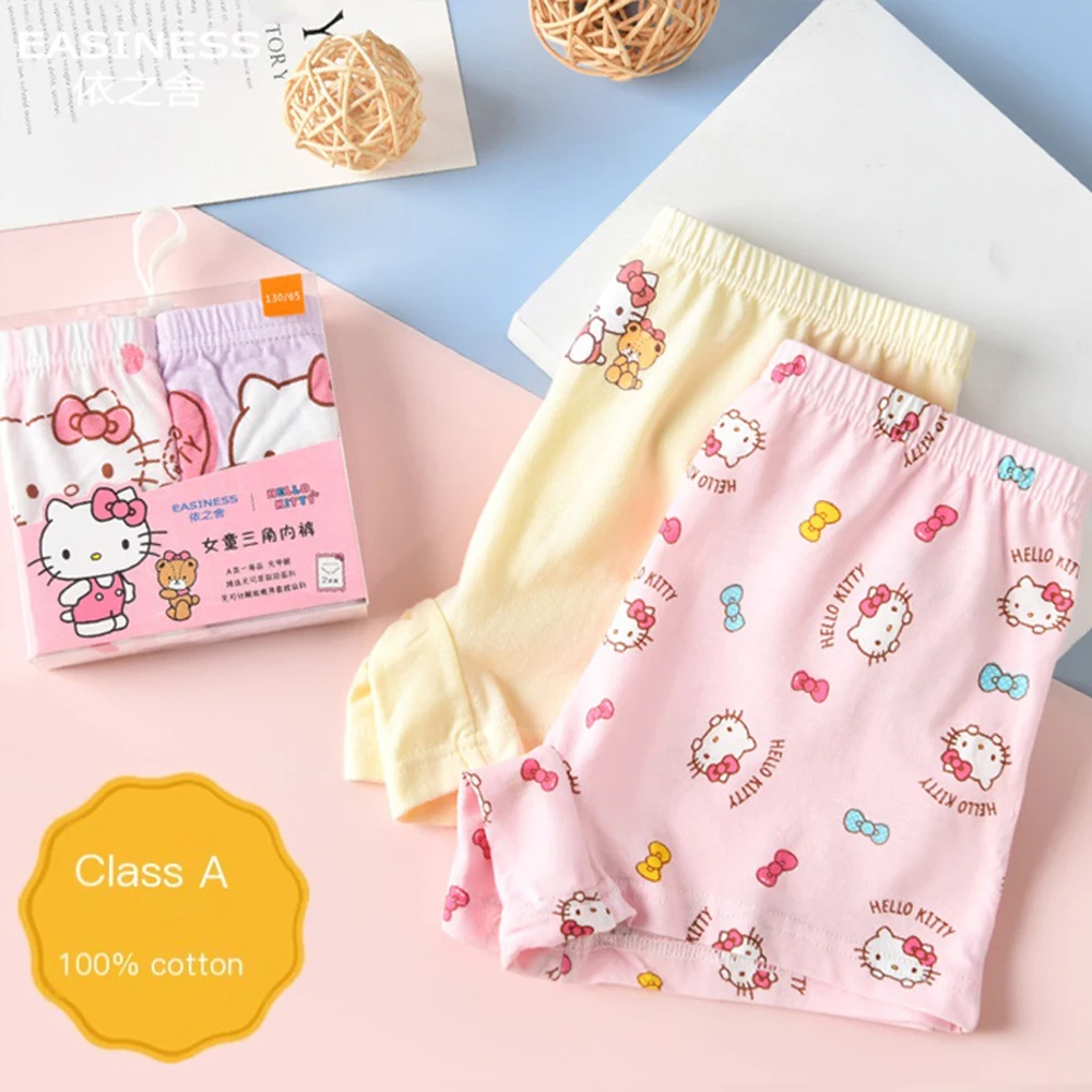 2Pcs/lot Children's Underwear for Kids Sanrioed Hello Kitty Anime