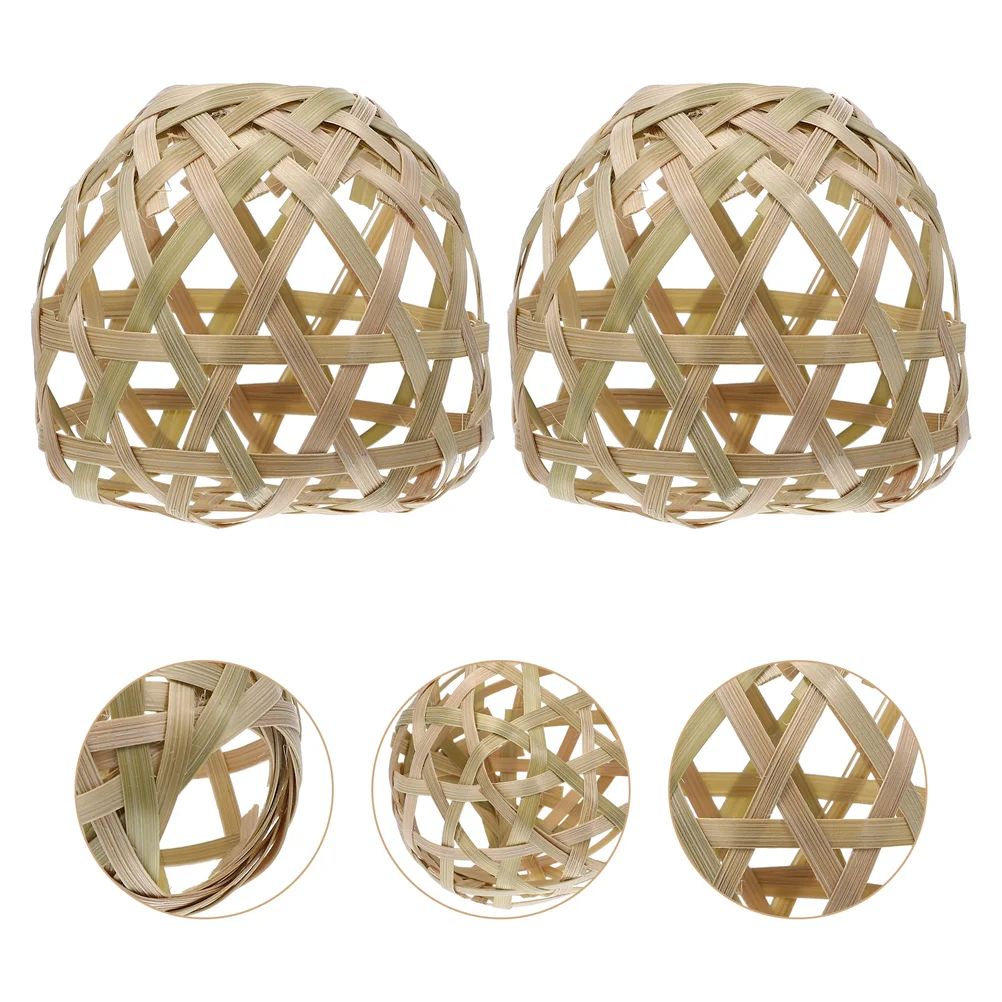 

Woven Bamboo Lamp Shade Chandelier Cover Mini Globe Pendant Light Rattan Ceiling Fan Bulb Cover Ceiling Pendant Lamp
