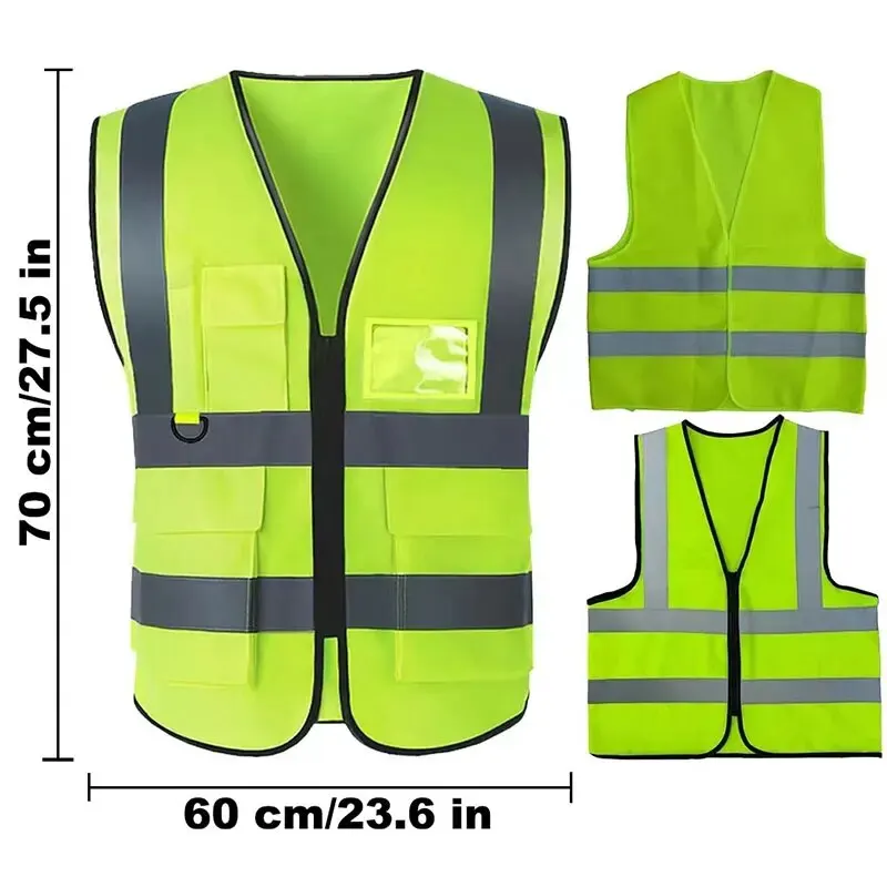 Multi-pocket Reflective Safety Vest Traffic Vest Railway Coal Miners Uniform Breathable Racing Running Sports safety vests