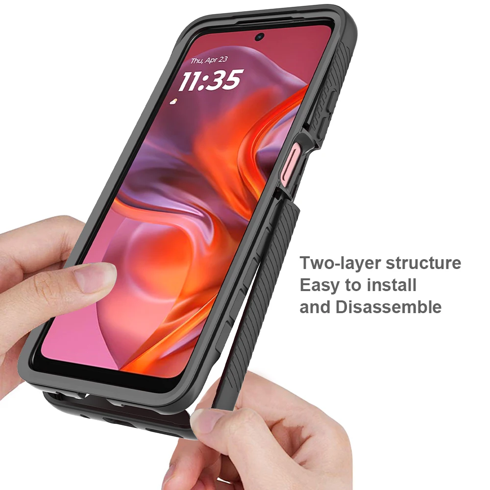 3-in-1 Clear Shockproof Armor Case with Heavy Duty Protection