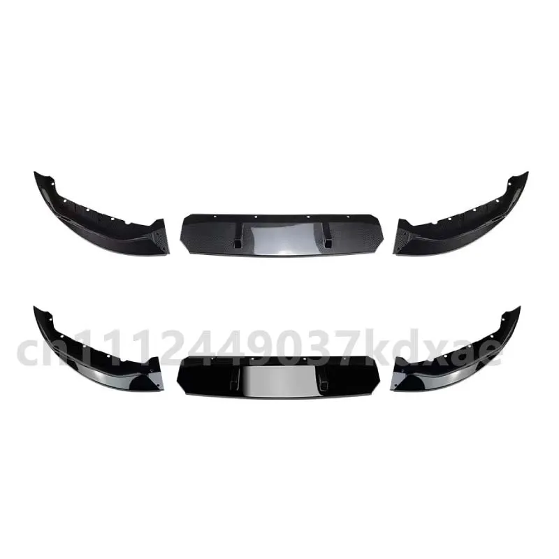 2021-2023 BMW 5 시리즈 G30 M 스포츠 LCI 540i 525i 530i 글로스 블랙 카본 파이버 룩 블레이드 프론트 범퍼 스포일러 립 스플리터