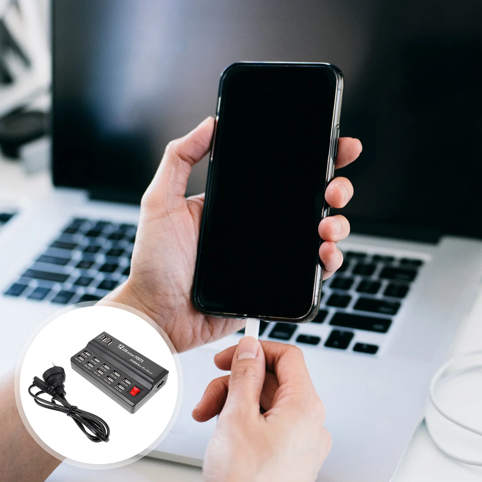 

Multi 12-Ports USB Phone Socket Smart Charging Station Adapter (AU Plug)