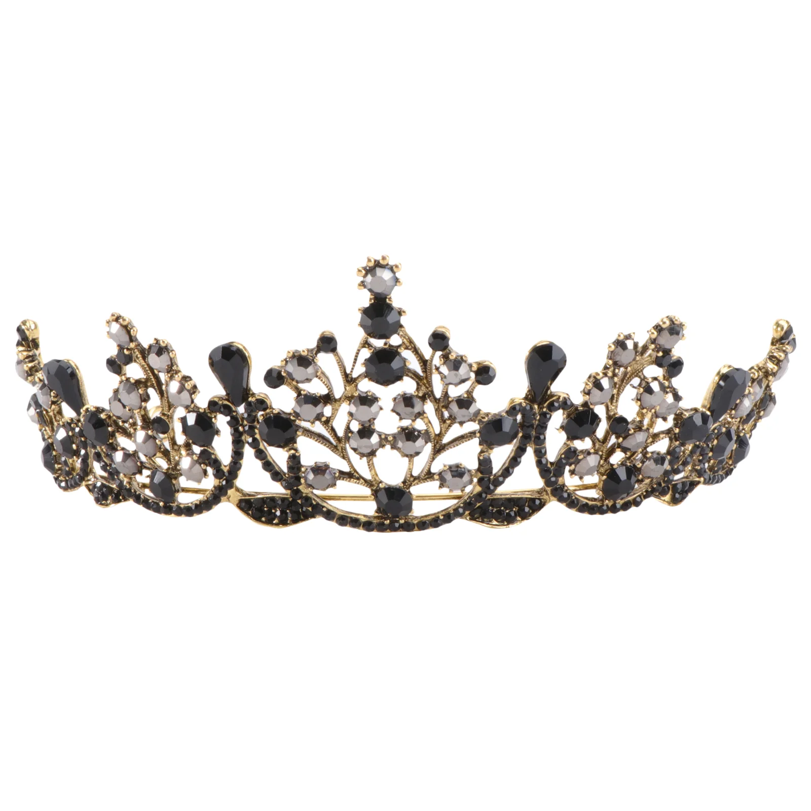 

Rhinestone Wedding Crowns and Tiaras Baroque Retro Black Dress Accessories Hair