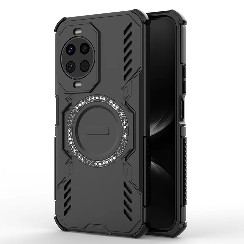 Enhanced Magnetic Air Cushion Anti-Drop Phone Case with Mecha Heat Dissipation
