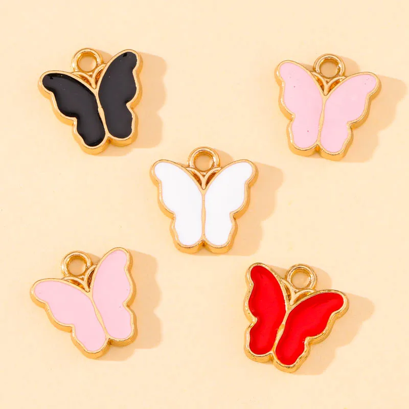 

20Pcs/Lot Metal Alloy 4 Colors Enamel Butterfly Earrings Pendants Jewelry Making DIY Cute Bracelet Necklace Charms Accessories