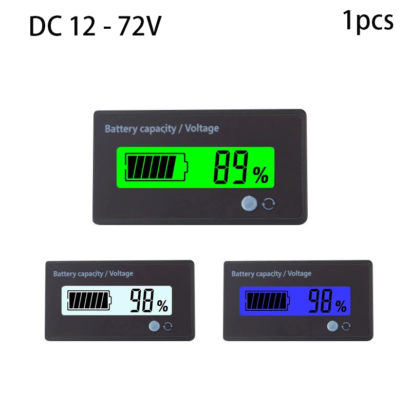 DC 12V 24V 36V 48V 72V Battery Capacity Indicator Lithium Battery / lead-acid battery Residual Power Percentage Gauge