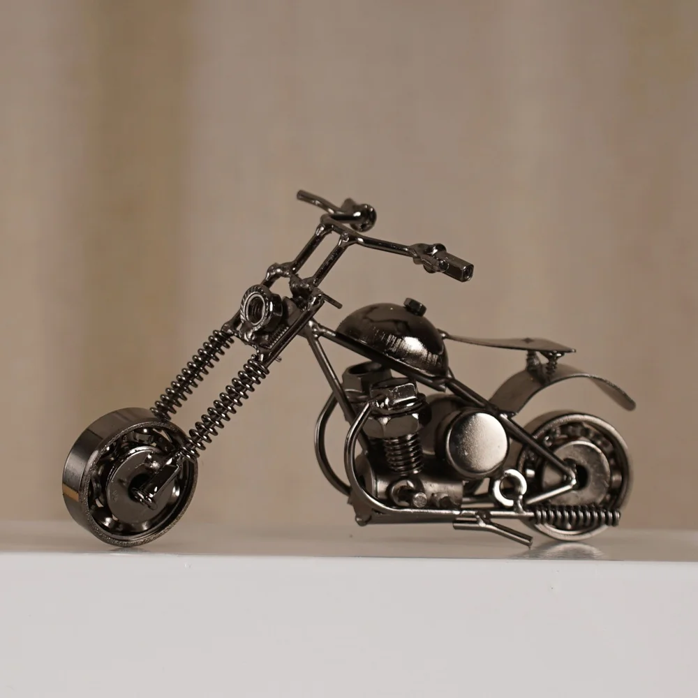 Wedfcvrt Alloy Mini Simulation Motorcycle Modern Motorbike Toy Ornament For Cake Decorating - Gift For Boys And Girls In Black