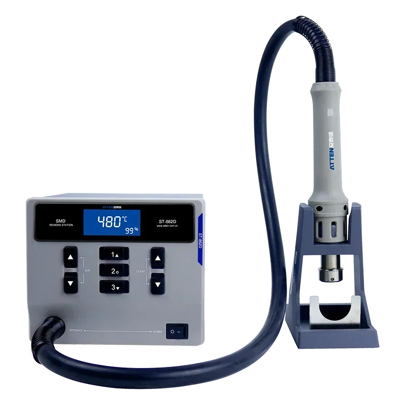Hot Air Gun Soldering Station ATTEN ST-862D Hot Air Gun Soldering Station Lead-free Intelligent Digital Display 1000W Rework Station For Phone PCB Chip Repair