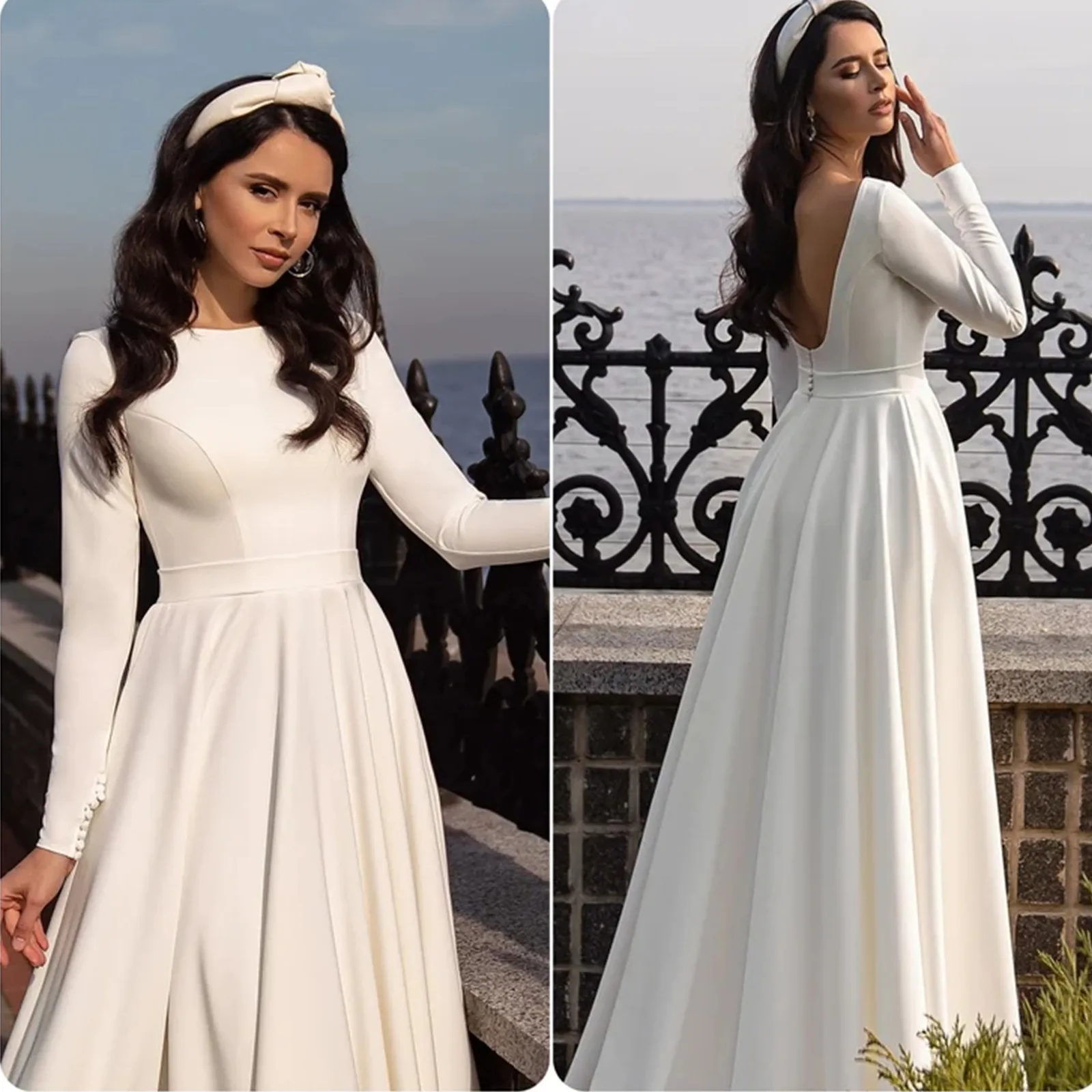 

Modest Long Sleeve Ball Gown Wedding Dresses Bridal Gowns Sheer Jewel Neck Lace Appliqued Sequins Plus Size Robe De Mariee Custo