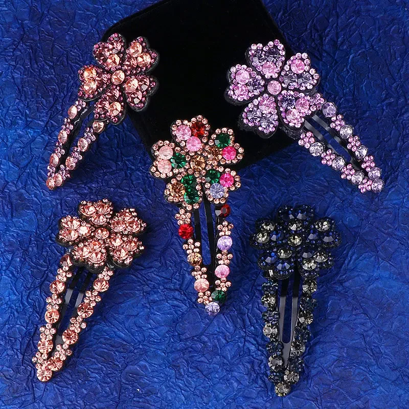 2er Set Alligator-Haarspangen - Rutschfest, Metall Mit Strass, Für Frauen & Mädchen