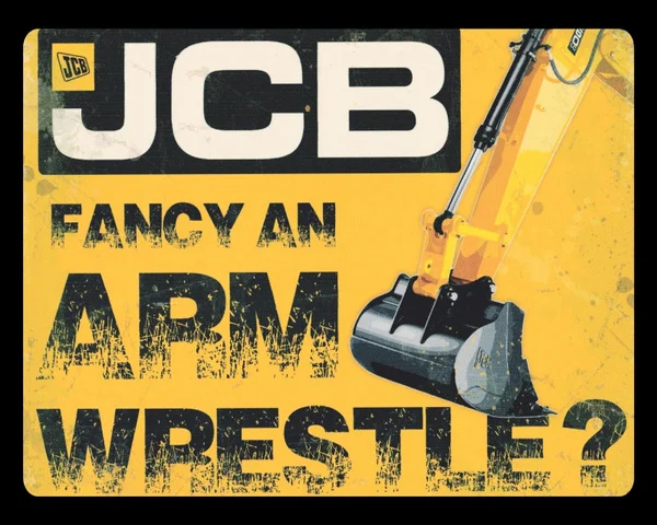 Jcb Arm Wrestle Digger Retro Metal Sign Metal Poster Metal Decor Wall Sign Wall Poster Wall Decor Home Office Bar Pub