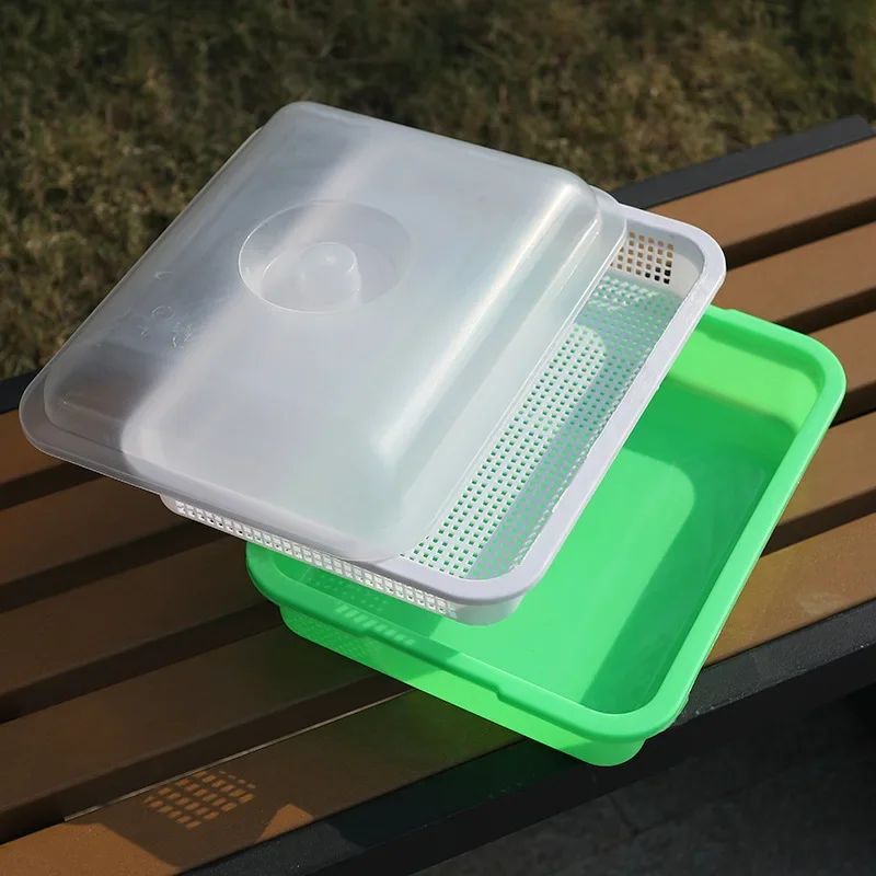 Microgreens sprouting tray with lid Double Layer Grass Germination Nursery Pot Grow Basket Hydroponics Microgreens Plate Tool
