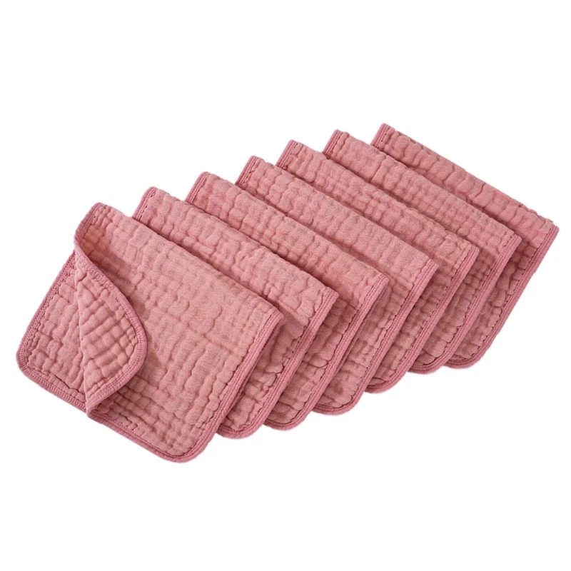 Pack of 6pcs Cotton Bib Baby Burp Cloths Soft Absorbent Face Towel Shoulder Pad 6-layer for Drooling and Teething