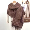 Retro Letter Tassel Scarf Women's Autumn Winter High-End Cashmere-Like Wrap Versatile Fashionable Warm Neck Warmer