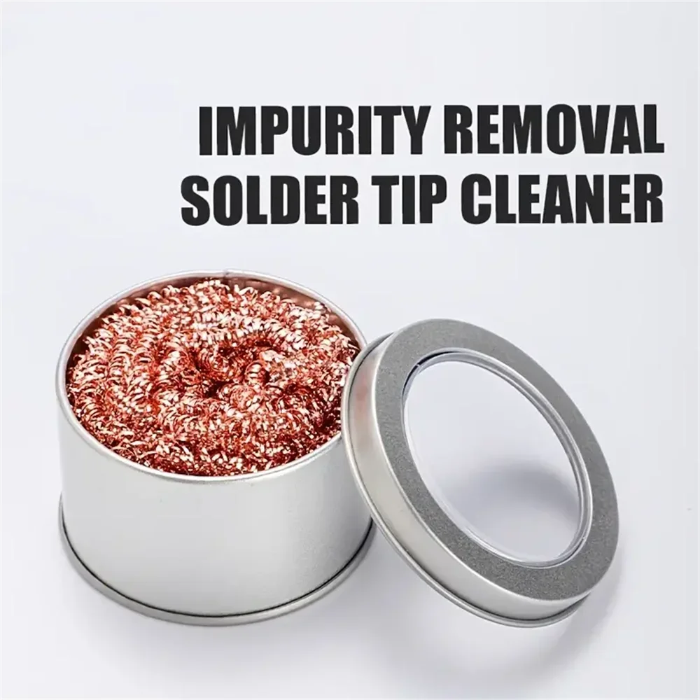 Soldering Iron Tip Cleaner Non-Slip Solder Tip Cleaning Wire Ball Tin Remove Cleaning Soldering Irons Tips soldering iron tip cleaner